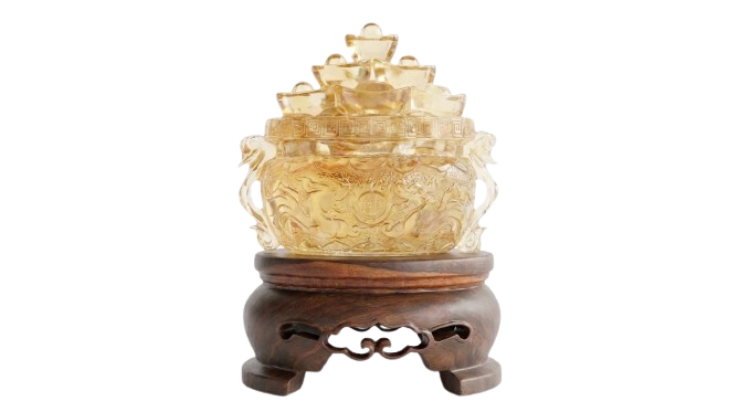 Kristal citrine berbentuk mangkuk emas imperial